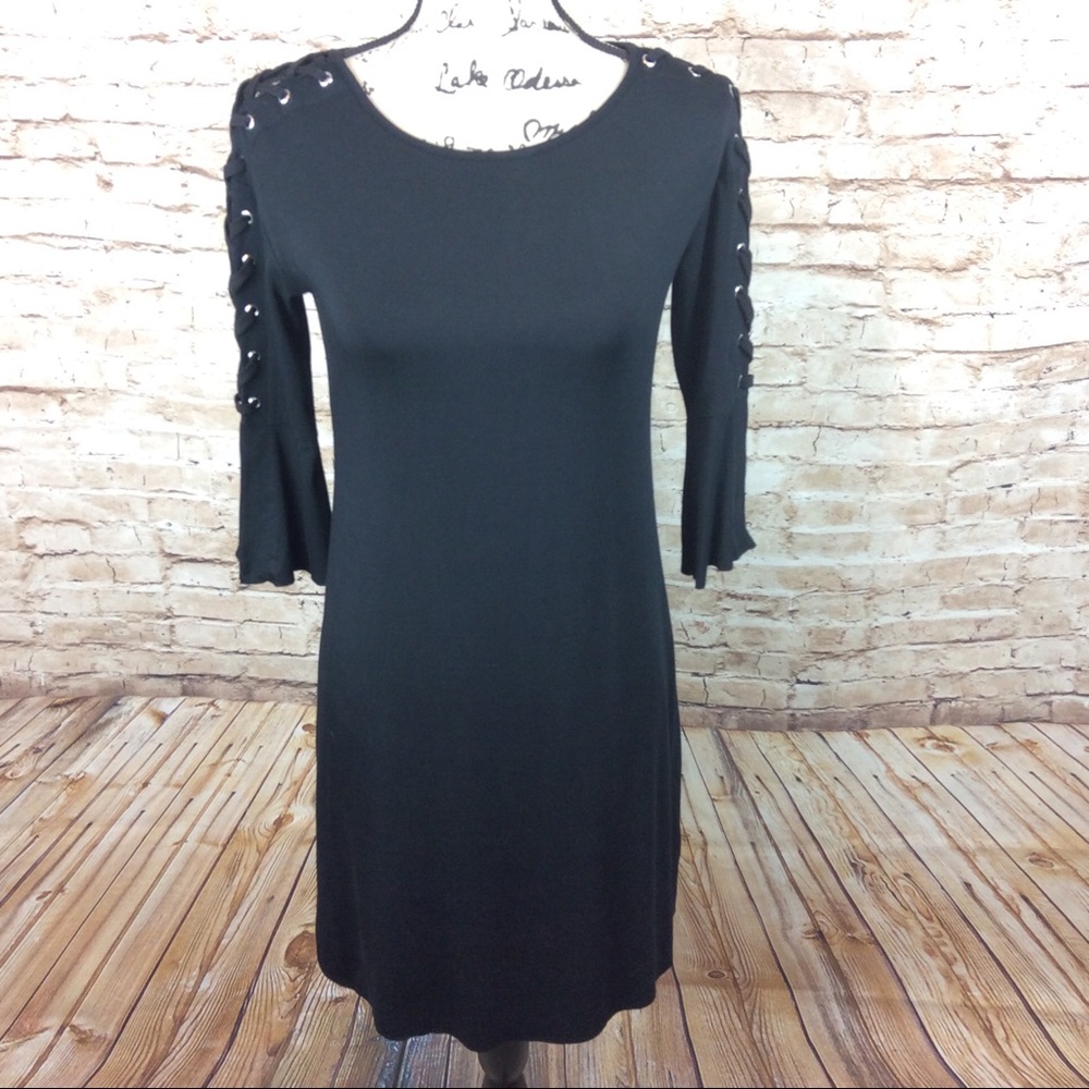 New Bailey 44 Jersey Dress with Lace Up Sleeves S - Picture 2 of 10